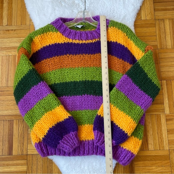 FRNCH knitted color striped chunky sweater Size Medium - Picture 7 of 8